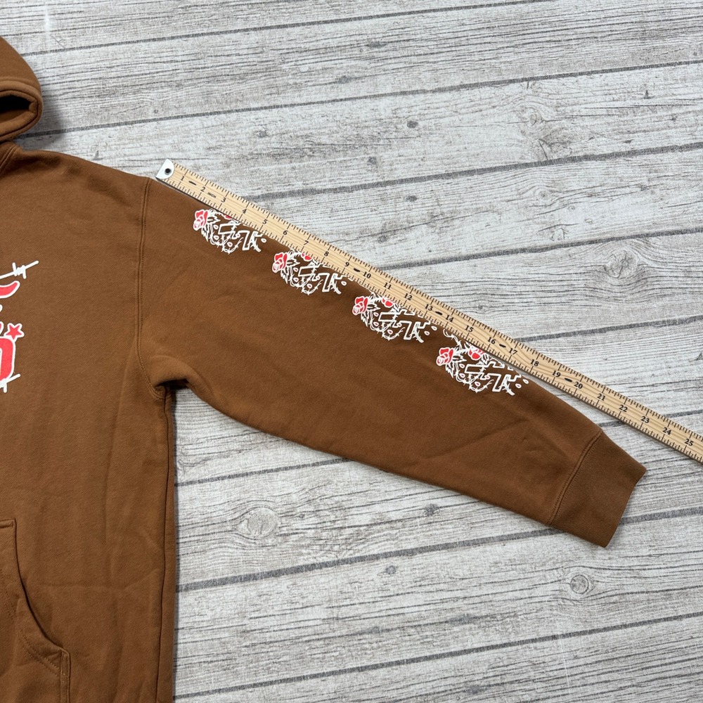 SpiritWorld Helldorado Hoodie Men's Medium Brown Fleece Streetwear Grunge Tattoo - Picture 5 of 6